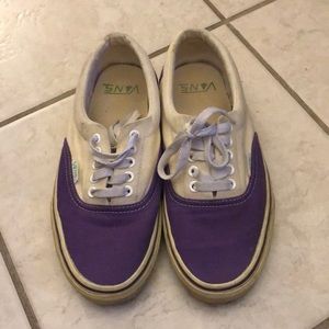 Purple & White Vans Tennis Shoes